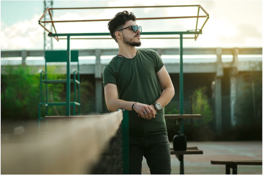 Photo green pants outfit